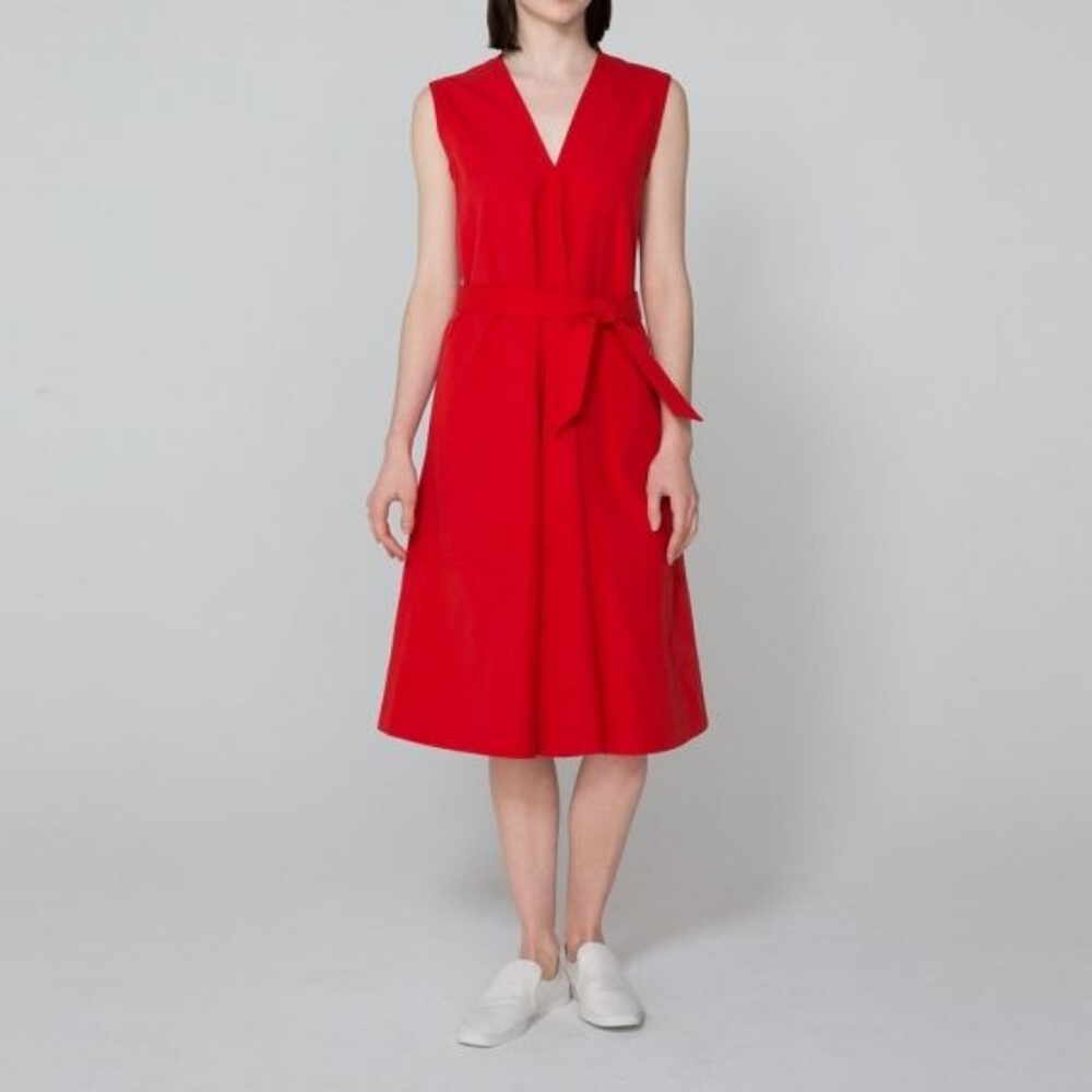 Uniqlo and Lemaire Red Belted Dress